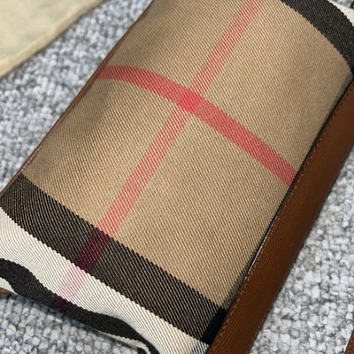 Burberry Brown Check Canvas Crossbody Bag with  Dust bag EUC - Image 1 of 4