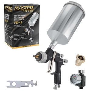 Elite PRO-44 Series High Performance HVLP Spray Gun with 1.3mm Tip & Regulator - Picture 1 of 5