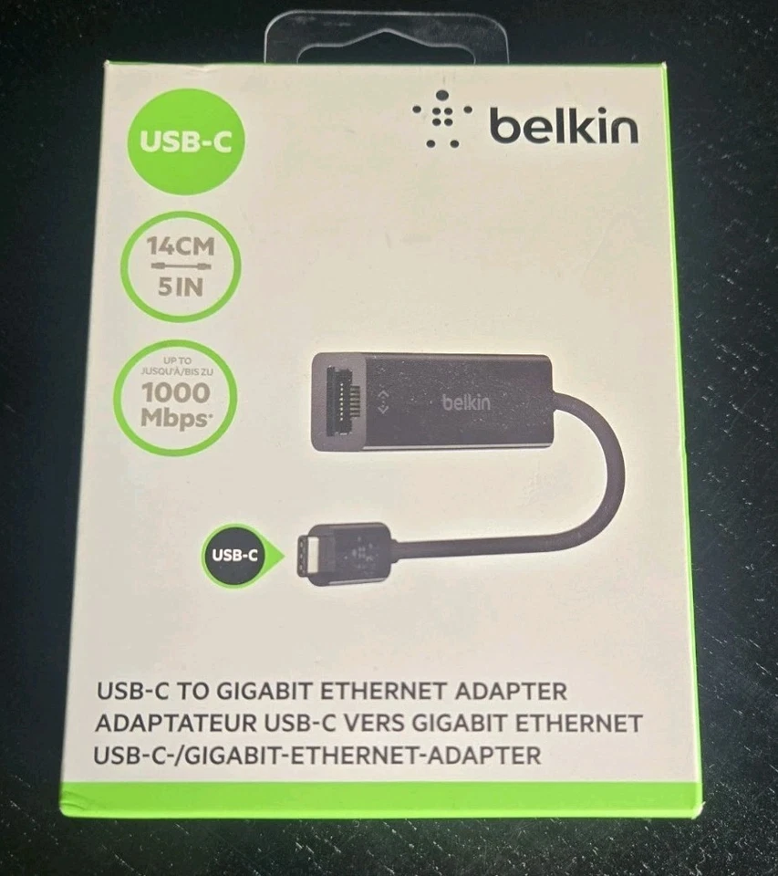 Belkin F2CU040btBLK USB-C to Gigabit Ethernet Adapter (Also Known as USB Type-C) - Image 1 of 1