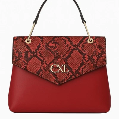 Christian Lacroix CXL Sable Prisma Pitón Bolso Cartera Mujer Bolso de Mano Rojo Nuevo con Etiquetas $98 Foto 1 de 4