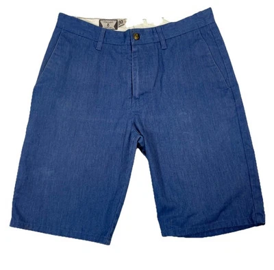 VOLCOM Blue Modern Denim Look Chambray Sea Chino Shorts Mens Size 30 Summer Dude - Image 1 of 4