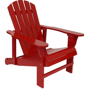 Fir Wood Adirondack Chair with Adjustable Back - Red by Sunnydaze - Picture 1 of 6