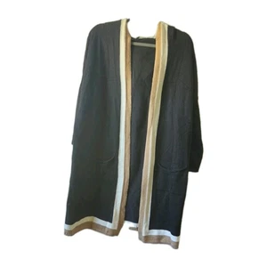 Unbranded XL Black Long Hooded Cardigan Logen Classic Work Business Holiday - Picture 1 of 6