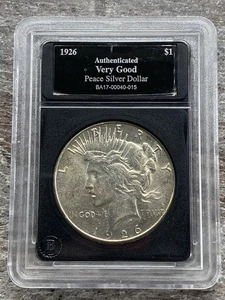 Moneda de 1 dólar 1926 USA Bradford Exchange Peace .900 90% plata sin marca de ceca - Imagen 1 de 2