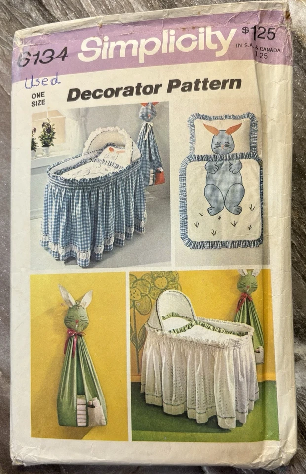 Simplicity 6134 Nursery Baby Room Accessories Pattern Vintage 1973 - Image 1 of 1