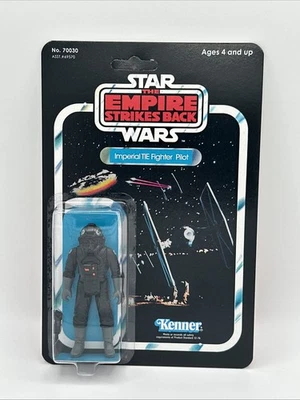 Vintage Star Wars Imperial Tie Fighter Pilot Action Figure on Custom ESB 47 BK - Image 1 of 4