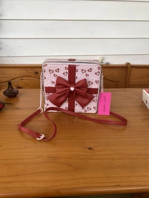 BETSY JOHNSON RED PEPPERMINT AND PINK CHRISTMAS HANDBAG NEW WITH TAGS - Image 1 of 4