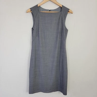 Theory 连衣裙 Almeria Broadway 羊毛混纺灰色紧身职业办公室女式 6 — 第 1/4 张图片