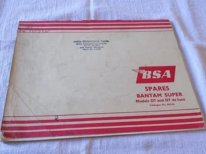 BSA Spares Catalogue No. 00-5124 Bantam Super D7 and D7 de luxe - Picture 1 of 12
