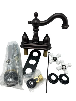 Kingston Brass KS160.PX Heritage 1.2 GPM Centerset Bathroom - Bronze - Image 1 of 4