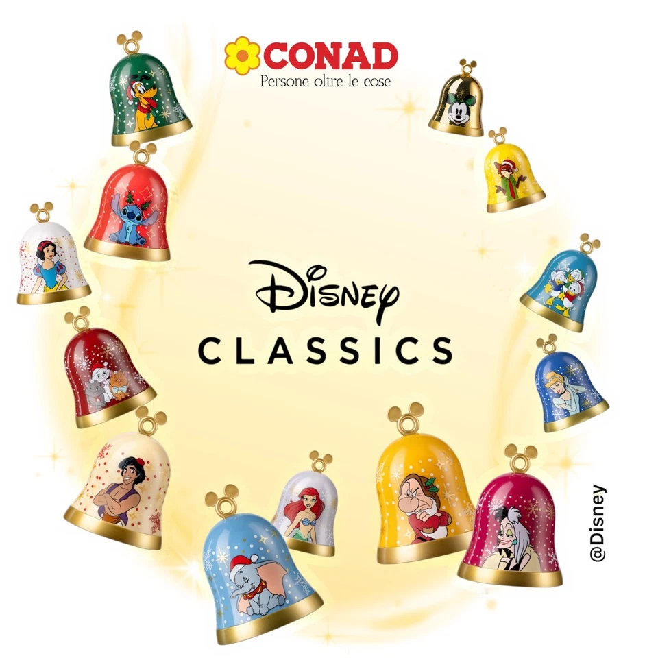 Conad DISNEY Christmas Bells Campanelle Collezione Natale 2025 A Scelta