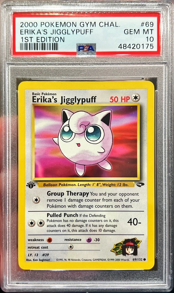 2000 Pokemon Gym Challenge Erika’s Jigglypuff #69 1st Edition PSA 10 Gem Mint - Image 1 of 1
