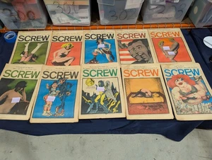 Vintage Screw Magazine Lot of 10 Issues 1970s Adult Tabloid Newsprint  (203) - Bild 1 von 7