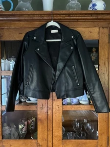 EUC Altar’d State Faux Leather Jacket Moto Black Size S - Picture 1 of 7