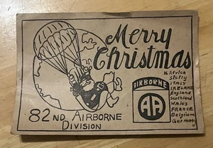 Feliz Navidad Flyer Alemania Ejército Militar Guerra Segunda Guerra Mundial identificado 82º Aerotransportado - Imagen 1 de 2