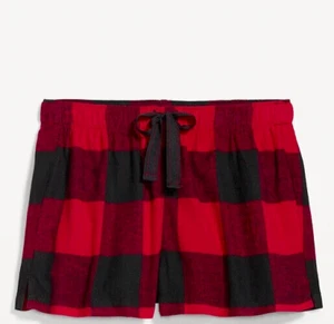 Old Navy Women Pajama Shorts Flannel Buffalo Red Black Size Size Medium - Picture 1 of 7