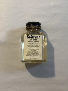 Vintage Bottle Of Soluvar Gloss Picture Varnish - Picture 1 of 3