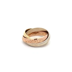 68049 Cartier Trinity 18k Tricolor Gold 3mm Rolling Band Ring Size 49 US 4.75 - Picture 1 of 7