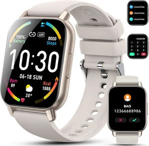 Smartwatch Herren Damen mit Telefonfunktion Armbanduhr für iPhone Samsung Huawei - Bild 1 von 7