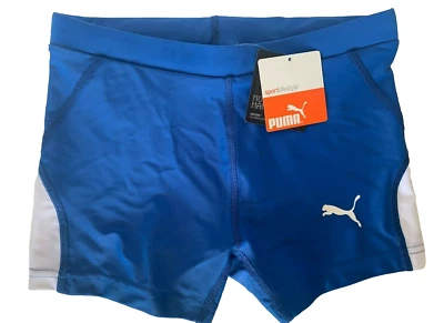 NEW! PUMA [XS] Women's Compression Running/Yoga/Gym/Track Shorts-Royal/White - Image 1 of 2