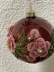 Schmuck Glas Kugel Große Weihnachtsbaum Blumen Floral Dekor Nampook - Bild 1 von 8
