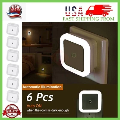 Enchufable LED Luces Nocturnas Lámpara Sensor Automático Control Pasillo Cocina Baño Foto 1 de 4