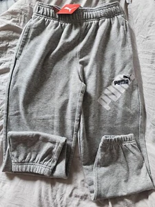 NWT Youth S Puma Power Pack French Terry Jogger-Light Heather Gray - Picture 1 of 7