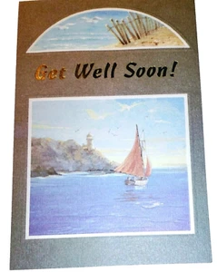 5 Get Well Greeting Card/Envelope Boat Lighthouse Illness Sincere Loving Hope - Picture 1 of 2