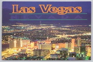 Las Vegas Nevada, Downtown Luftaufnahme vom Stratosphere Tower, Vintage Postkarte - Bild 1 von 2