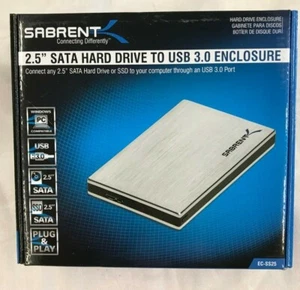 SATA Hard Drive 2.5" to USB 3.0 Sabrent Enclosure Model: EC-SS 25 New Stock - Picture 1 of 4