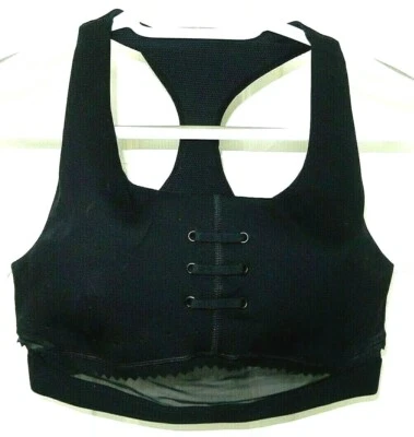 Nike бутик Dri-Fit спортивный бюстгальтер, сетки розовый кружевной спереди-S, черный $75 список - Изображение 1 из 4