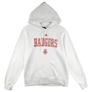Adidas Womens Wisconsin Badgers White USA Football Hoodie Sweatshirt Large L - Picture 1 of 17