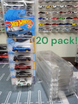 20 Pack of Hot Wheels Mainline Matchbox Protectors 5 Car Display Case Holders - Image 1 of 4