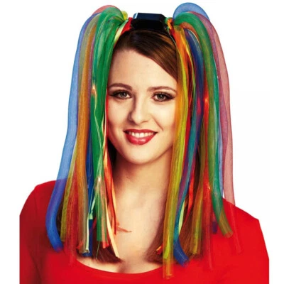 MOTTOLAND Cyberlox Perücke mit Blinklicht / Halloween Karneval Disko Rave Kostüm Party