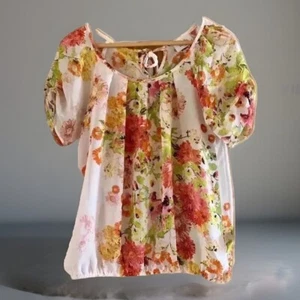 Wallis petite floral sheer top. Size S. pit to pit 18” Boho Fairycore Peasant - Picture 1 of 7