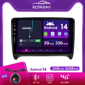 2GB+32GB Android 14 Autoradio Carplay GPS Navi Per Audi TT MK2 8J 2006-2012 DAB+ - Foto 1 di 20