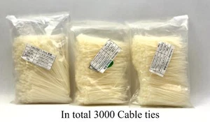 Zip Ties Plastic Cable 1.8 x 100 mm Ties 3000 Cables Ties in Total - Picture 1 of 4