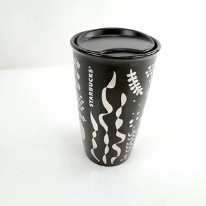 Starbucks Mermaid Siren Ceramic Tumbler Black Gray Metallic 12oz 2017 - Picture 1 of 12