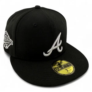 Cappello Berretto New Era Atlanta Braves MLB 1995 World Series Nero/Bianco 59Fifty Fitted - Foto 1 di 7