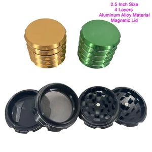 Molinillo de tabaco de hierbas especias de alta calidad 2,5 pulgadas 4 piezas trituradora molinillo de aluminio - Imagen 1 de 17