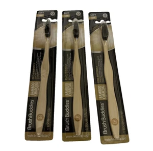 Natural Bamboo Charcoal Infused Oral Care Soft Bristles Toothbrush (3Pack) - Picture 1 of 6