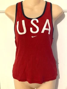 Vintage NIKE Women's USA Patriotic Red, White & Blue Tank Top ~ Sz M - Picture 1 of 2