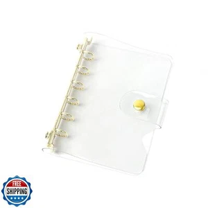 NatSumeBasics A7 copertura raccoglitore PVC trasparente oro 6 anelli budget chiusura pulsante a scatto - Foto 1 di 5