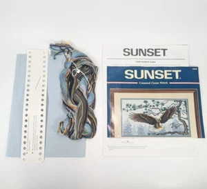1997 Dimensions Sunset Counted Cross Stitch Kit Majestic Eagle #13640 - Picture 1 of 8
