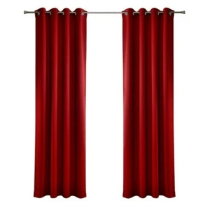 Cortinas ojeras de ventana aisladas térmicamente ojal sólido 52x95 rojas - Imagen 1 de 1