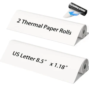 2 Rolls A4 Thermal Printer Paper 8.5x11"  for M08F M832 M834 Portable Printer US - Afbeelding 1 van 11