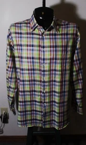 ST. CROIX "Italy" Rust Green Long Sleeve Linen Shirt Size XL - Picture 1 of 6