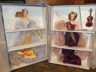 MAGNIFICENT BOTH ANGELS OF MUSIC HEARTSTRING 1998 & HARPIST 1997 MIB  STUNNING - Image 1 of 4