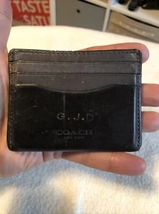 COACH New York Wallet Gentlemans black and grey leather cardholder ID wallet - Picture 1 of 9