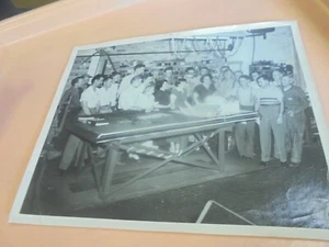 Vintage Minneapolis Moline Corporation Photo Shop Employees with baby - Picture 1 of 3